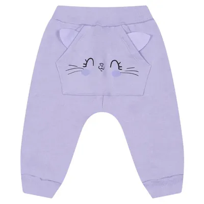 Calça Duzizo Bebê Moletom Aplicação Gatinho